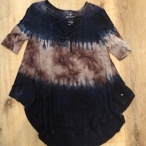 American Eagle tie dye cross front tee tunic